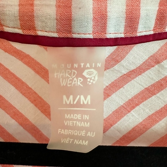 MOUNTAIN HARDWARE Striped button woman long sleeve casual activewear top M - Picture 5 of 11